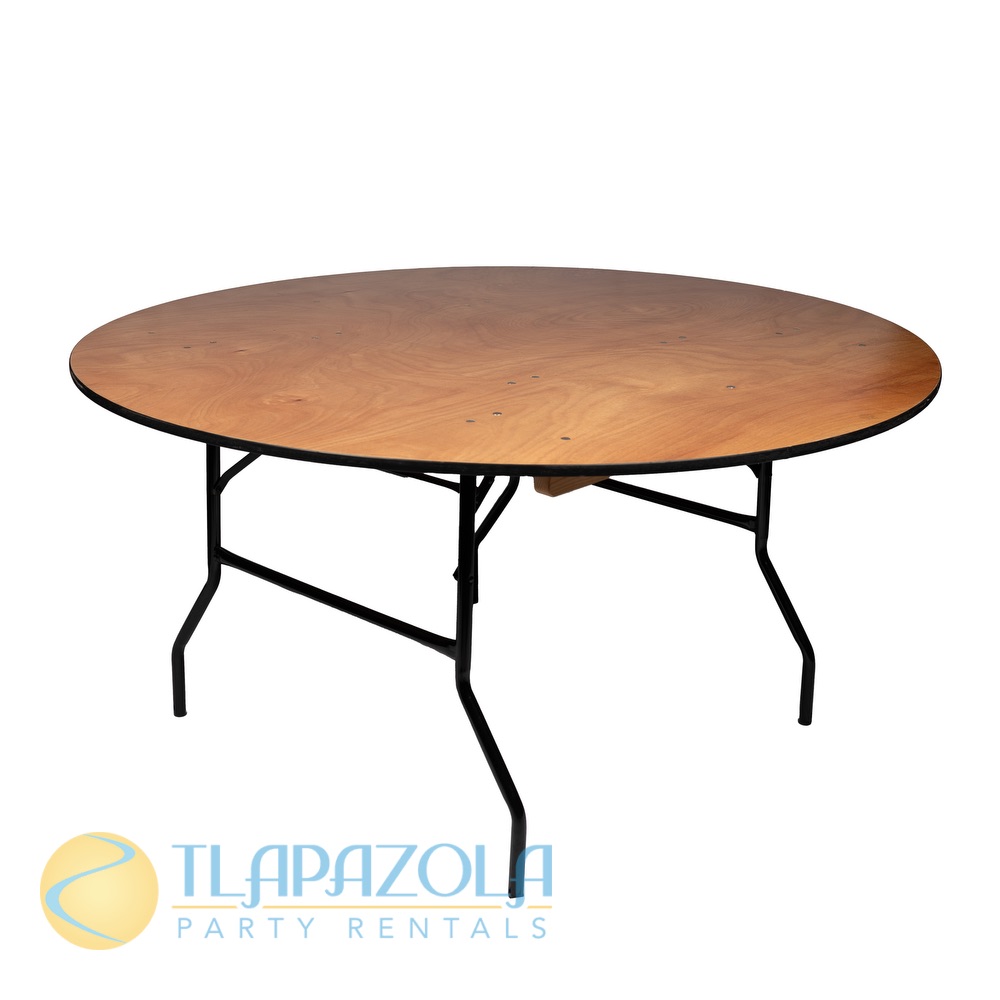 60" Wood Round Table for Rent in Los Angeles Tlapazola Rentals